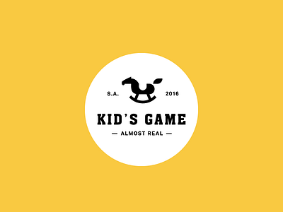 Kid's Game badge children circle game horse kid logo play toy