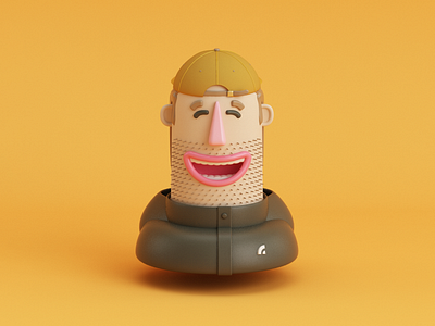 Me 3d 4d avatar beard c4d cap cinema coat face happy person portrait