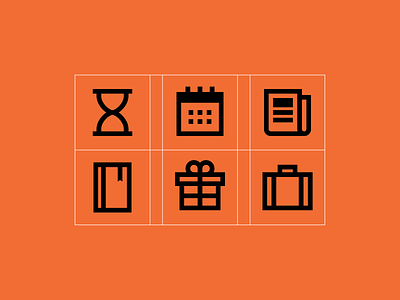 App icons for Flaticon part III app briefcase calendar clock date diary icon line newspaper pack present time