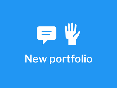 My New Portfolio! bubble design easy graphic hand icon launch new portfolio simple