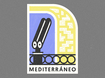 Mediterranean badge beach europe italy mediterranean sea spain sticker texture tourism