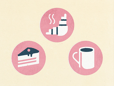 Coffee shop icons cafe cake coffee croissant cup food icon mag relax texture