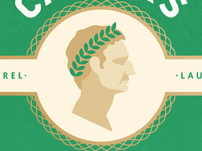 Caesar caesar coin face laurel leaves profile texture vintage