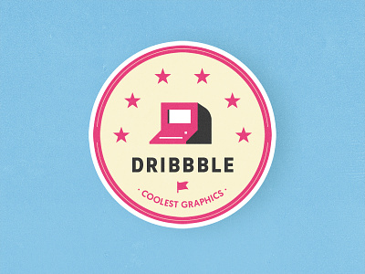 Internet's coolest graphics badge computer dribbble flag icon mule shadow star sticker vintage