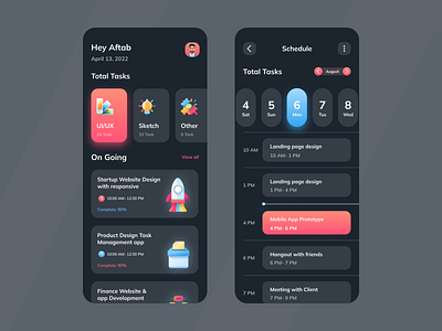 Task Management App app art branding clean dashboard design manage management app manager minimal minimalist mobile task task list task management task management app team ui uidesign vector