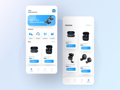 Audio Device App art audio branding card clean design earbuds equipment gadget graphic design headset hitech marketplace minimal minimalist mobile app ui uiux ux vector