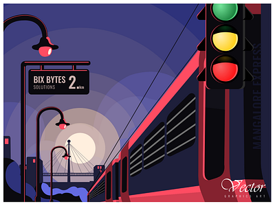 Just a mile away from Bix Bytes Solutions adobe illustrator graphicdesign illustraion train uiux
