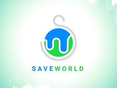 Save World blue graphic design green logo nature save water world