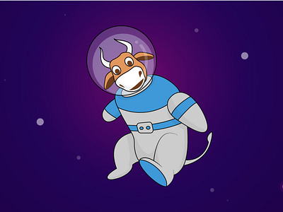 Astro Cow adobe illustrator astronaut cow illustration mascot space