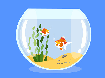 Fish Tank 3d adobe illustrator animation design graphic design illustration ui vector