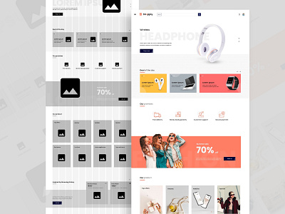 ecommerce Website adobe xd branding corporate creative design ecommerce fashion headphone new trend orrange purchase ui ux visuals web webdesign website wireframe