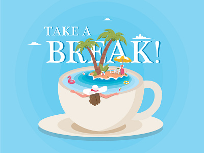 Just Chill! | Illustration adobe illustrator bixbytessolutions branding chill coffee cup design graphic design iceland illustration relax relaxation take a break take a breath tea cup ui ux vector vector graphics