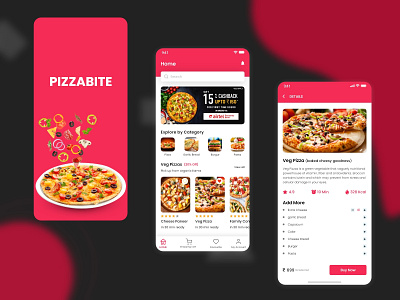 Pizzabite UI Design animation branding graphic design logo ui