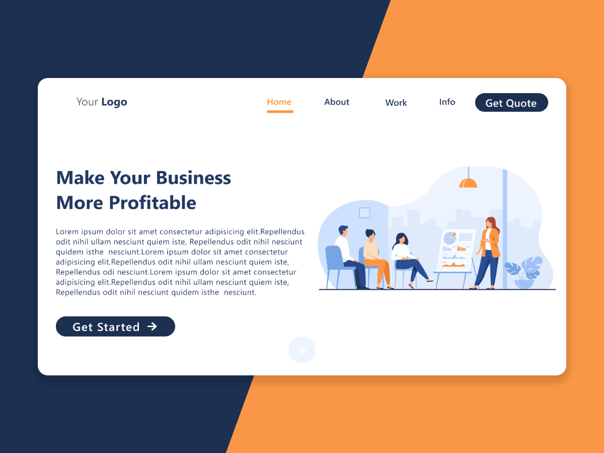 Business Website Header Concept By Mutahar Hafeez On Dribbble