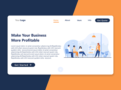 Business Website Header Concept