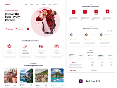 Travel Landing Page Exploration adventure booking app destination explore hotel app landing page travel travel app travel booking trip uiux web