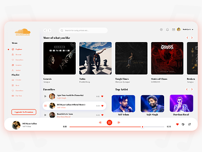 Soundcloud Redesign album apple-music artist dashboard ios itunes music-web-app play player side-menu sound soundcloud
