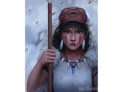 princess momonoke animation fanart ghibli illustration