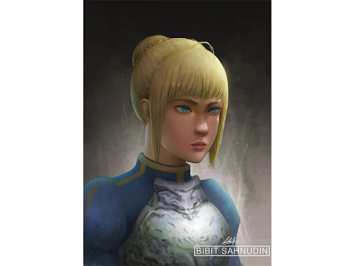 saber anime artwork digitalpainting fanart fatestaynight illustration saber