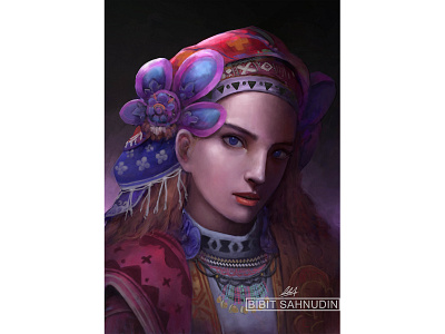 culture lady artwork bibitsahnudin digitalpainting illustration potrait