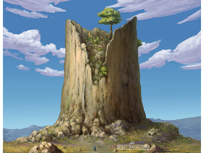 big tree growing back anime artwork background bigtree digitalpainting environment fantasy