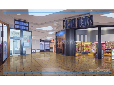 Airport Mall artwork background digitalpainting environment fantasy mall visualnovel