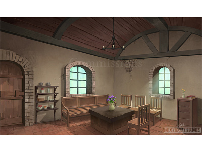 medieval living room anime artwork background digitalpainting environment fantasy game art medieval visual novel