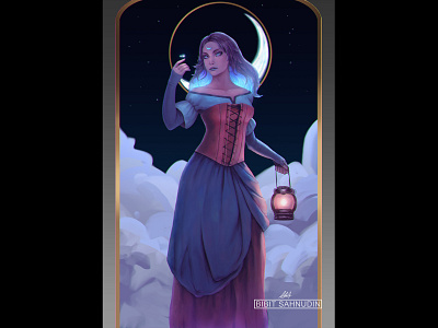 Crescent moon artwork digitalpainting fantasy illustration moon