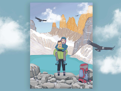 Base Torres chile digital drawing digital illustration illustration ilustracion digital torres del paine