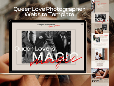 Queer Love Photographer Website Template branding design graphic design photography website showit typography web design web designer website