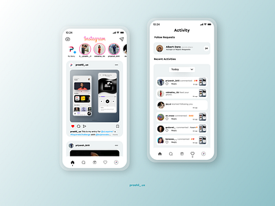 Instagram UI by Prashil Gajjar on Dribbble