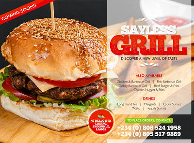 SAYLESS GRILL 1 advertising art branding design graphic design illustration illustrator photoshop typography web