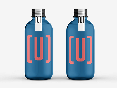 U Water Brand Concept 3d branding illustration logo typography