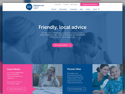 Homepage Concept blue design graphic layout pink web website