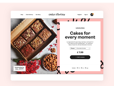Cake Stories Website brand identity branding cake ecommerce logo logo design online shop ui visual identity website website design