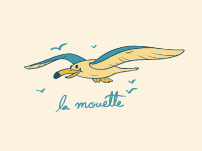 La mouette animal bird design digital drawing gull illustration ocean pattern sea