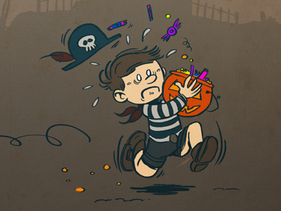 Halloween candy halloween little boy pirate pumpkin run