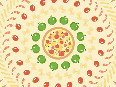Motion Design cheese food illustration italy motion design muschroom peperoni pepper pizza tomato vector