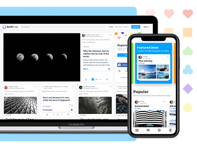 EarthToday - Content & Explore content desktop explore mobile overview platform product product design social social media ui user interface ux