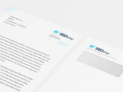 SEOshop letterhead and envelope branding design envelope graphic design identity letter letterhead print seoshop