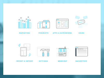 More blue highlighted icons 96x96 export icon iconography icons import marketing products sales seoshop webshop