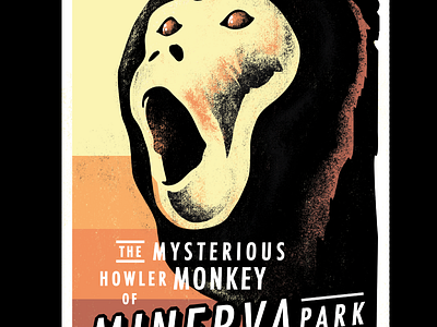 Minerva Park Monkey illustration poster typography