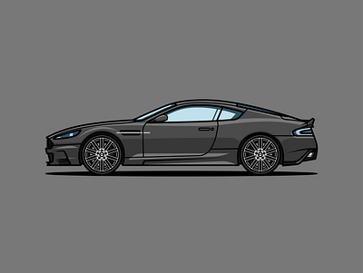 Aston Martin DBS design flat illustration illustrator vector