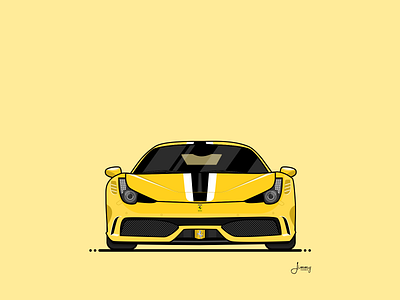 Ferrari 458 Speciale 458 car carillustration cars design draw drawing ferrari ferrari458 graphic illustration vector yellow