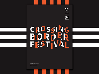 Crossing Border Festival black design graphic graphic design poster poster a day poster font print red red and black stripes typography vector