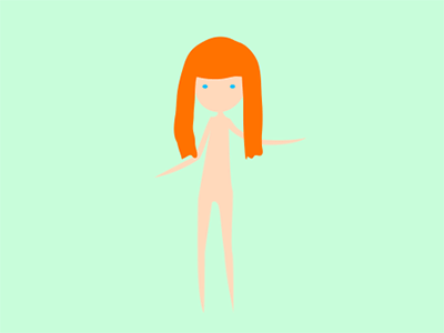 Girl animation blush cute girl nude wind