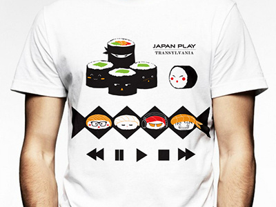 Japan Play T-Shirt cute design fish geek geisha japan nigiri ninja princess salmon sushi t-shirt