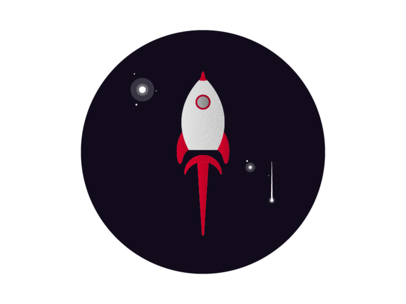 Artificial Rocket animation badge gif illustration motion rocket shuttle space spacecraft spaceship stars vector