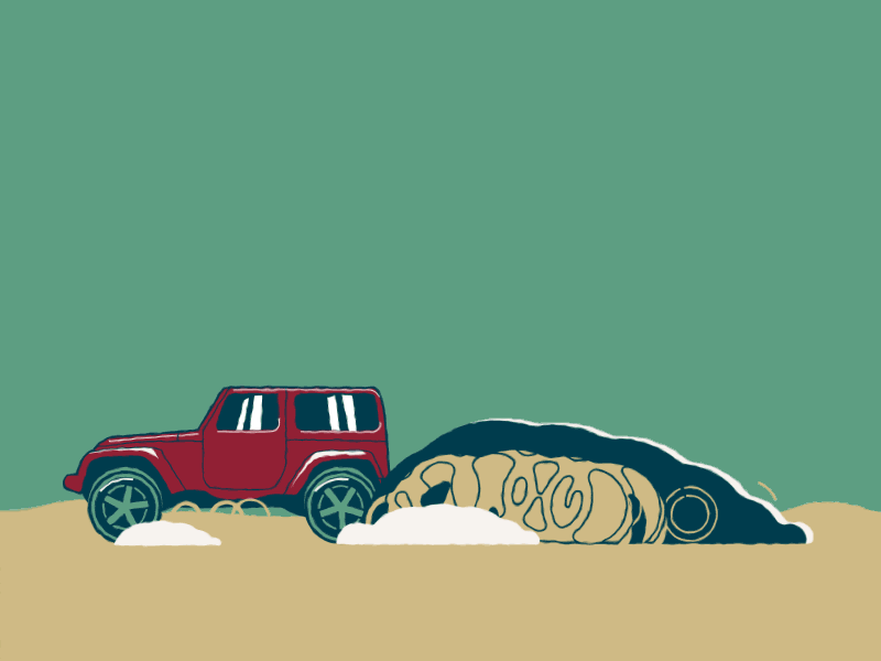 Convoy after effects driving dust illustration jeep loop smoke