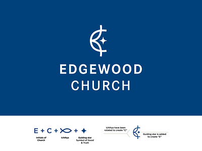Edgewood Church badges branding church fish identity illustration jay master design logo monogram monogram logo package packaging star typography